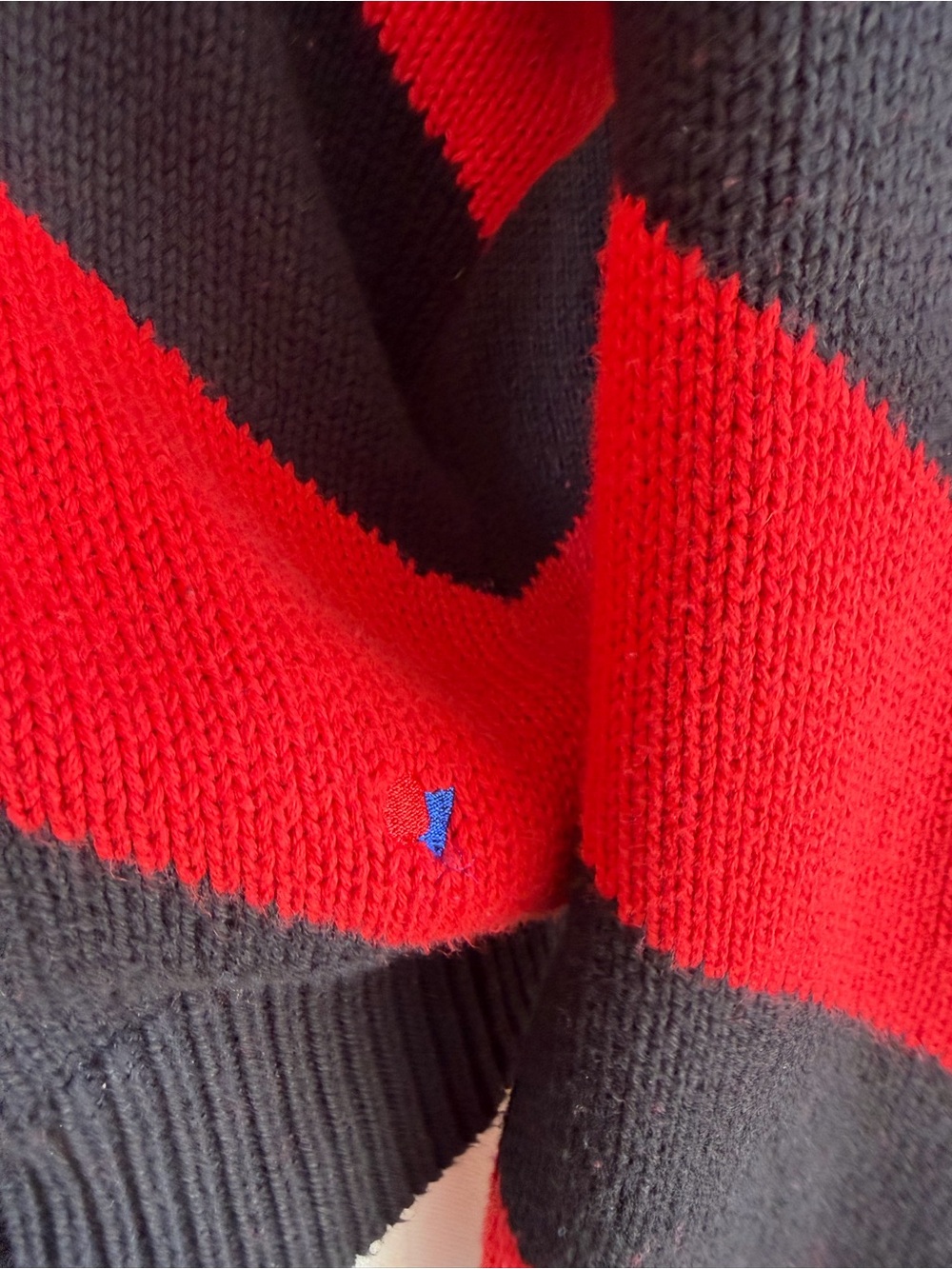 Clare V. Drop Shoulder Sweater Black/Poppy Stripe XS - Picture 5 of 8